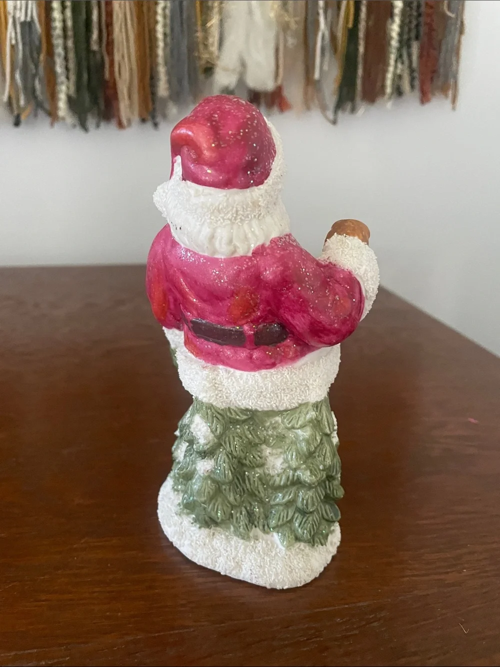 Holiday Santa Figurine in red  Coat - Festive Home Holiday Decor